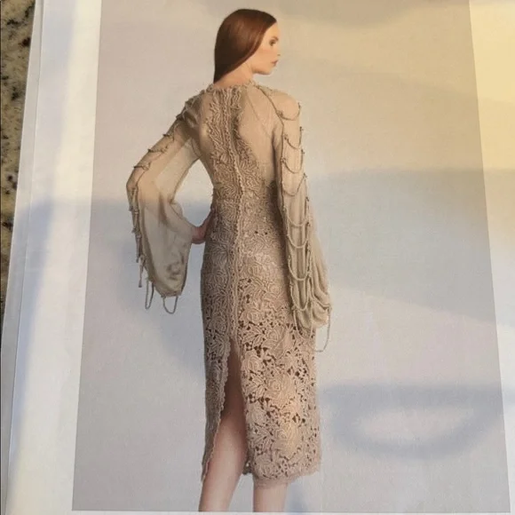WOMENS ELIE TAHARI EMBROIDERED DRESS SIZE 2 - coffeafoods.com
